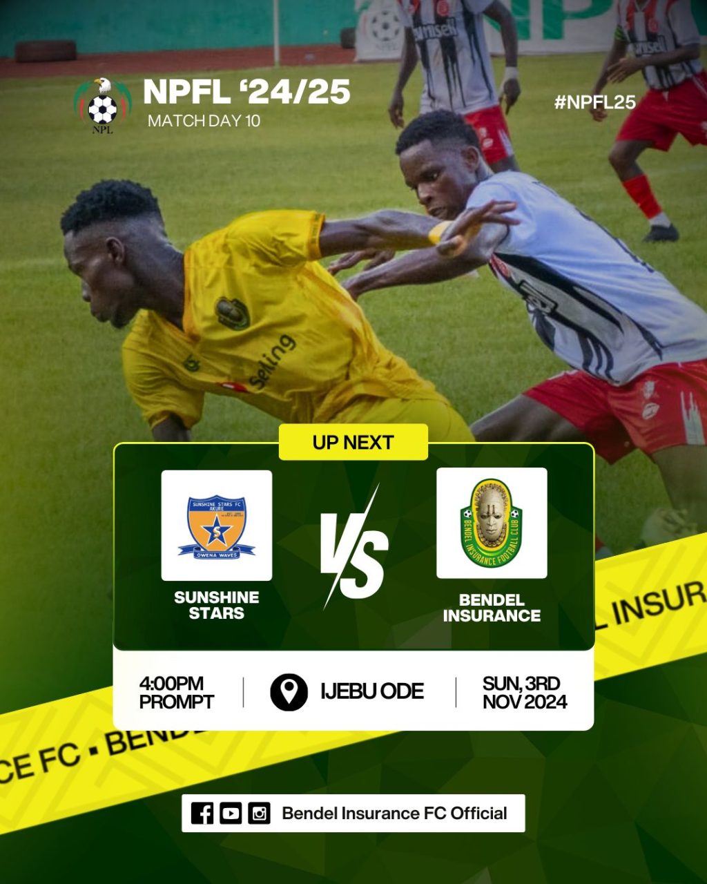 Bendel Insurance Mgt Motivates players ahead of Sunshine clash