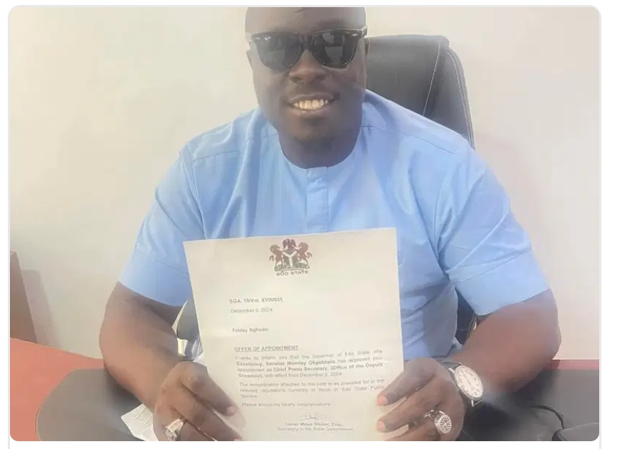 Edo Govt appoints popular blogger as CPS to Idahosa